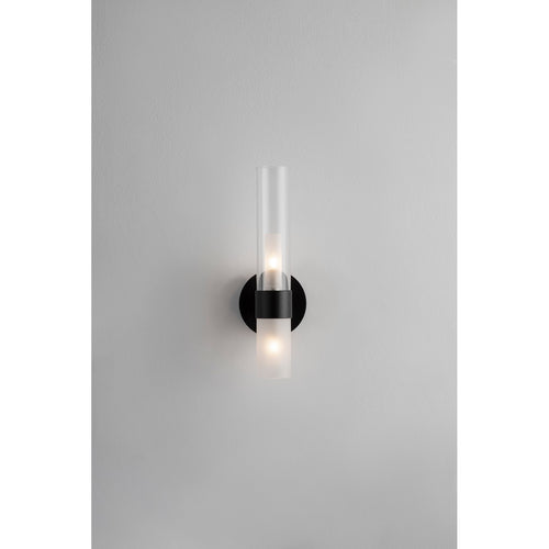 Nova Luce CENTURY Wandlamp matzwart, transparant, mat LED G9 2x5W