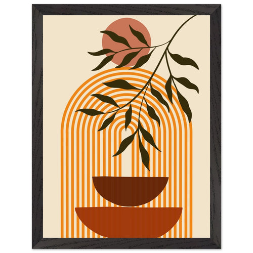 Artfulprints Poster met Lijst Boho – Golden arch   - 30x40 cm - Geel