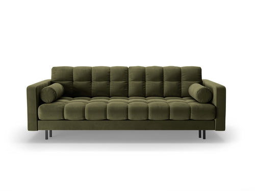 Cosmopolitan Design Slaapbank met opbergdoos Bali 3-zits, flueel groente - 84x222x105cm
