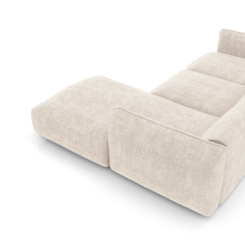 Sia Home - Rechte hoekbanken LIVIA - Fluweel weefsel - Crème - 272cm