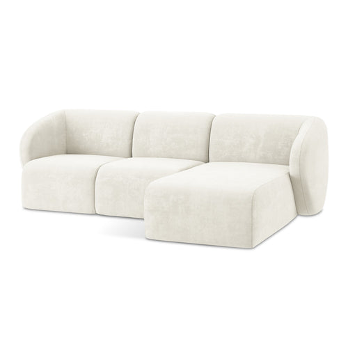 LaMiaSofa hoekbank rechts Cervo - chenille stof - wit - 248x166x89