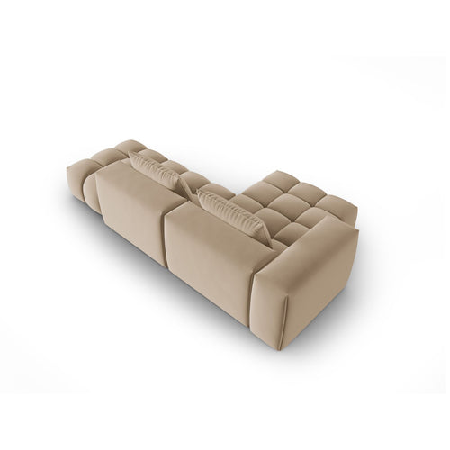 Cosmopolitan Design - Modulaire hoekbank links Verona 4-zits, flueel zand - 145x265x70cm
