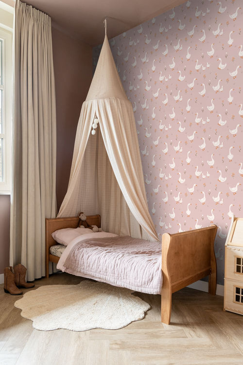 ESTAhome behang schattige ganzen roze - 50 x 900 cm - 131829