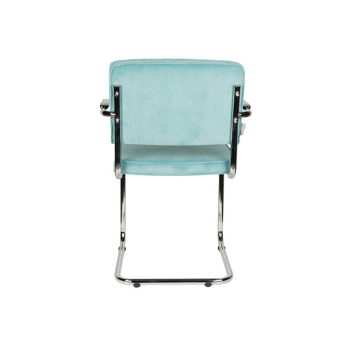 Zuiver Ridge Rib Eetkamerstoelen armleuning Blauw - Set van 2 - vtwonen shop