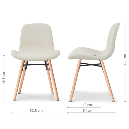 Nolon Nena-Fé eetkamerstoel cottonbeige - houten onderstel - vtwonen shop