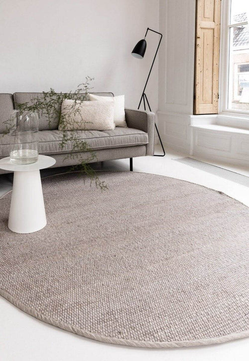 Interieur05 Rond Wollen Vloerkleed Grijs/Beige Vik - 240 x 240 cm - vtwonen shop