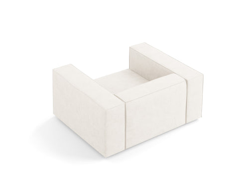 Cosmopolitan Design Fauteuil Arendal chenille met ribbeleffect, ivoor - 102x124x70cm