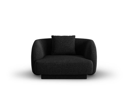 Cosmopolitan Design Fauteuil Tulum chenille, zwart - 90x103x70cm