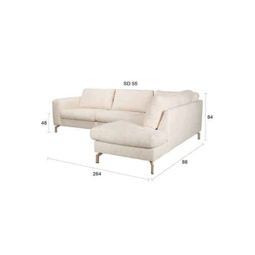 Housecraft Living Glen 4,5-zitsbank/ Hoekbank Rechts Beige