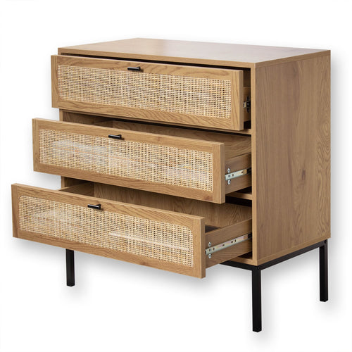 Calicosy - JAYA Ladekast Slaapkamer - Licht hout - 39x80x79 cm