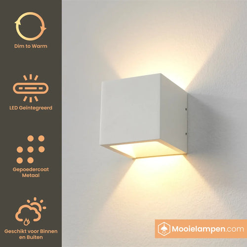 Artdelight Wandlamp Cube - Wit - Dim To Warm