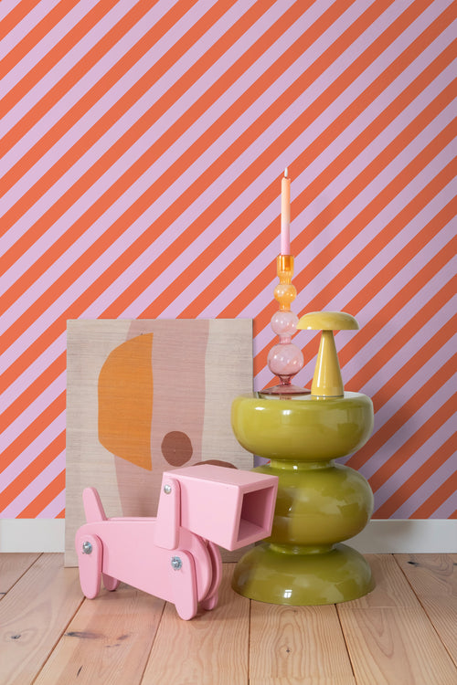 ESTAhome behang strepen lila paars en oranje - 53 cm x 10.05 m - 139956 - vtwonen shop