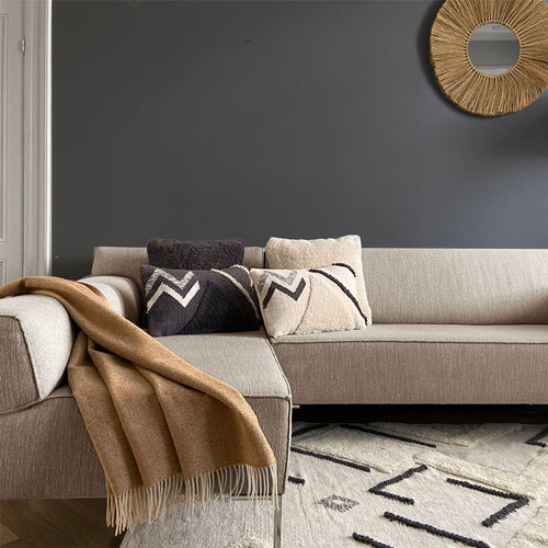 Malagoon plaid - camel beige dubbelzijdig - 130x170cm gerecycled wol