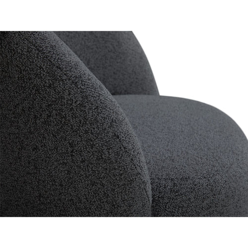 Cosmopolitan Design - Fauteuil Bari structurele stof donkergrijs gemêleerd - 72x86x80cm