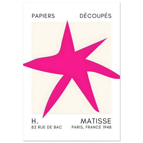 Artfulprints  Matisse – Star of the sea pink   poster A4 21x29.7 cm - vtwonen shop