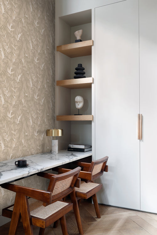 Origin Wallcoverings eco-texture vliesbehang palmbladeren beige - 50 x 900 cm - 347890 - vtwonen shop