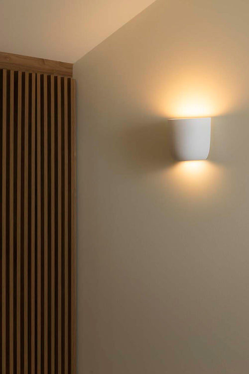 Faro Kappu 25cm Gips Wandlamp Wit 1x E14
