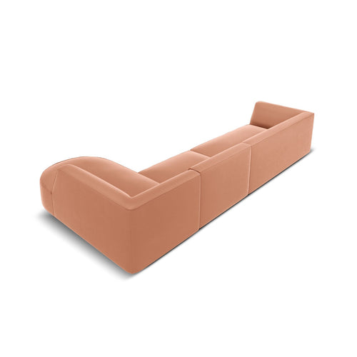 Cosmopolitan Design - Modulaire hoekbank rechts Siena 5-zits, flueel roze - 180x366x69cm