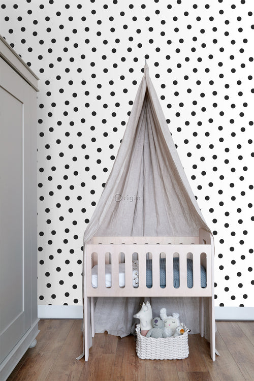 Origin Wallcoverings behang stippen zwart wit - 53 cm x 10.05 m - 347675