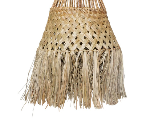 Furnilux Hanglamp van Mendonggras – Handgemaakt & Boho Stijl met gevlochten patroon - Top - 8cm - Buik 25cm - Bodem 50cm - Hoogte 70cm