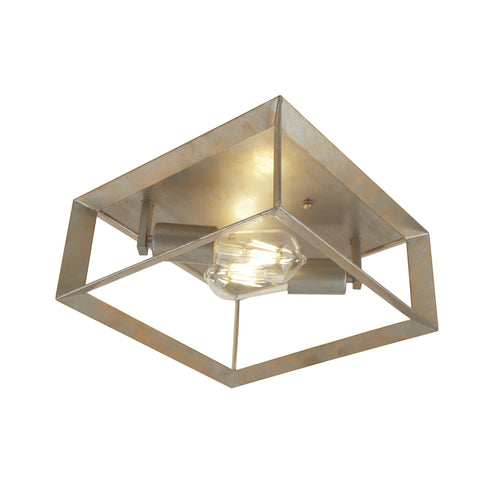 Searchlight plafondlamp Heaton - 2 lichts - 30  x 30   cm - zilver goud