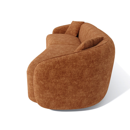 Sia Home - Bank CELINE - gewaafd fluweel terracotta 260cm