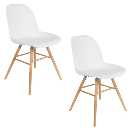 Zuiver Albert Kuip Eetkamerstoelen Wit - Set van 2 - vtwonen shop