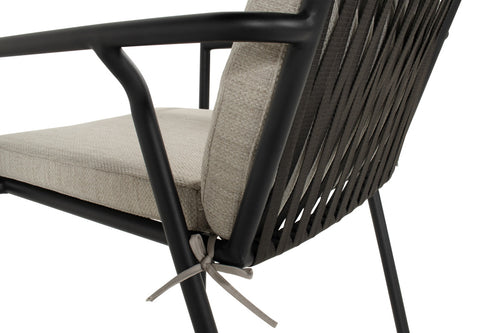 Hartman Tuinstoel Shinzo - Zwart Touw - Zithoogte 50cm - Set van 4 - vtwonen shop