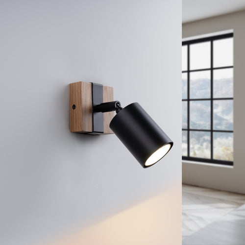 Sollux Lighting Wandlamp FAGER 1 zwart - 8x17x13cm