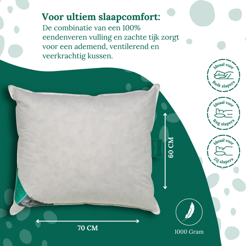 Ten Cate hoofdkussen - 100% eendenveren - 60x70 - vtwonen shop