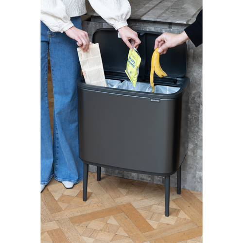 Brabantia Bo Touch Bin, met 3 binnenemmers, 3 x 11L - Confident Grey