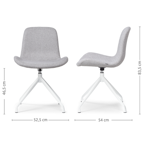 Nolon Nola-Fé Draaibare Eetkamerstoelen Set van 2 Lichtgrijs - Wit - vtwonen shop
