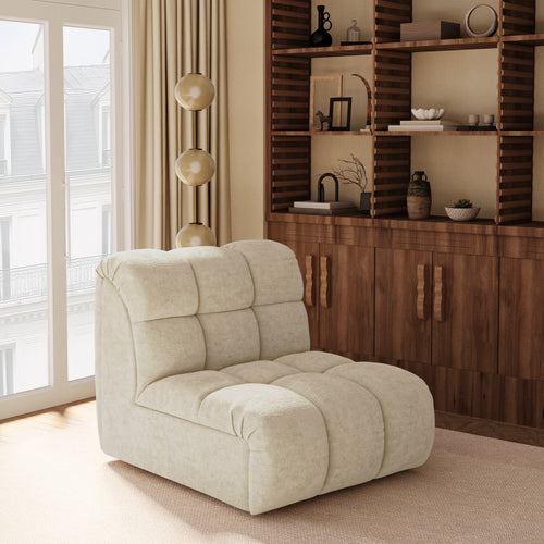 Premium Interiors - Bank SEVEN - gewaafd fluweel beige 162cm