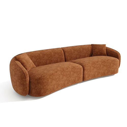 Sia Home - Bank CELINE - gewaafd fluweel terracotta 260cm