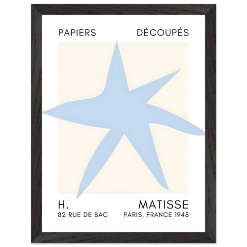 Artfulprints Poster met Lijst Matisse – Star of the sea light blue   - 30x40 cm - Blauw