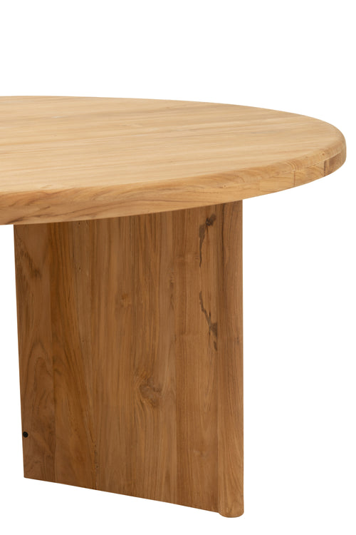 J-Line tafel Rond Teak - hout - naturel - vtwonen shop