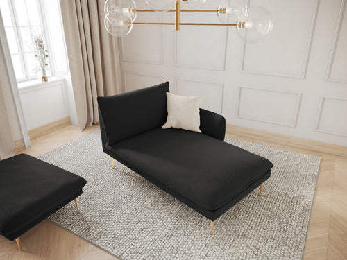 Cosmopolitan Design rechter chaise longue Vienna boucle, zwart - 170x110x95cm