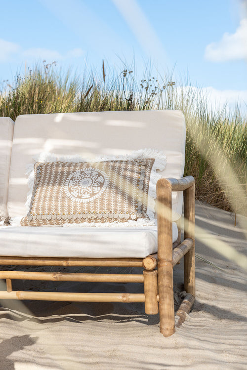 J-Line Rotan zetel - 2 pers - bamboe & textiel - naturel - vtwonen shop