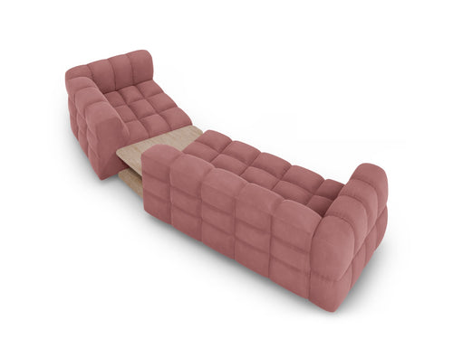 Cosmopolitan Design Rechte modulaire bank Sky 3-zits, flueel, zalm - 148x353x70cm