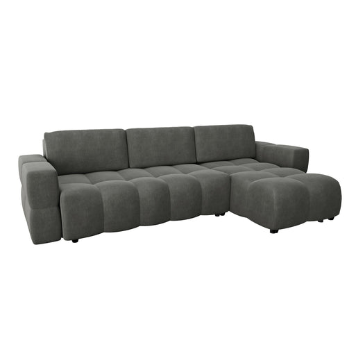 Sia Home - Rechte hoekbanken GABRIEL - Fluweel - Grijs - 286cm - vtwonen shop