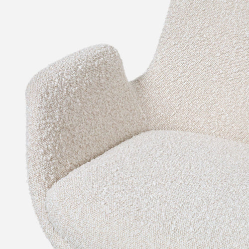 Nolon Nena-Eef Eetkamerstoel Bouclé Beige - met Armleuning - Stof