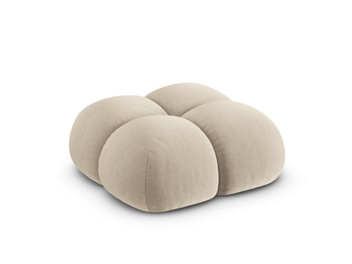 Cosmopolitan Design Poef Loretto flueel lichtbeige - 90x90x40cm