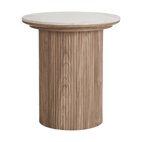 Artichok Ronda Bijzettafel Met Keramiek Blad Bruin Ø 45 cm