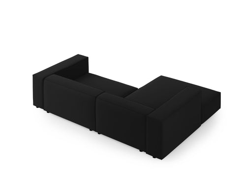 Cosmopolitan Design linker hoekbank Arendal 3-zits, flueel, zwart - 166x224x70cm