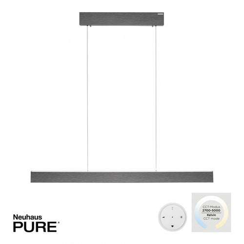 Neuhaus PURE hanglamp e-Lift - 2 lichts - 120  x 240   cm - antraciet