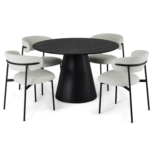 Furnhouse eettafel Tango - Zwart - Ø 120 cm