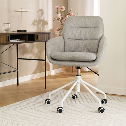 Nolon Nout-Mia Bureaustoel Grijs - met Armleuning - Wit - vtwonen shop