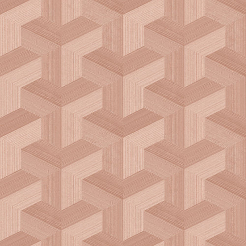 Origin Wallcoverings behang grafisch 3D motief terracotta roze - 50 x 900 cm - 348002 - vtwonen shop