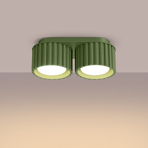 Sollux Lighting Plafondlamp AURA 2 olijfgroen Gx53 - 21x10x12cm