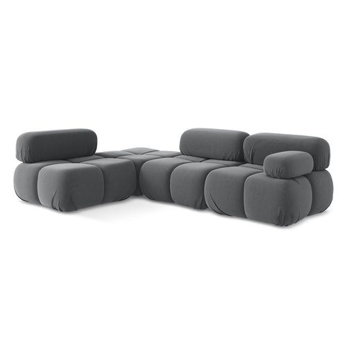 LaMiaSofa hoekbank links Sanremo - velours - staal - 285x190x70